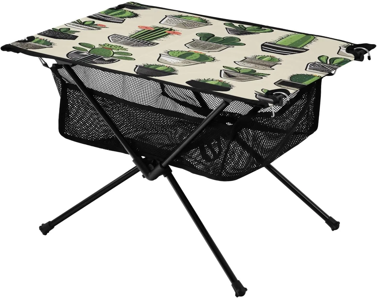 Doodle Cactus Potting Pattern Portable Camping Table,Outdoor Folding Table,Beach Table,Suitable for Camping,Hiking,Picnic