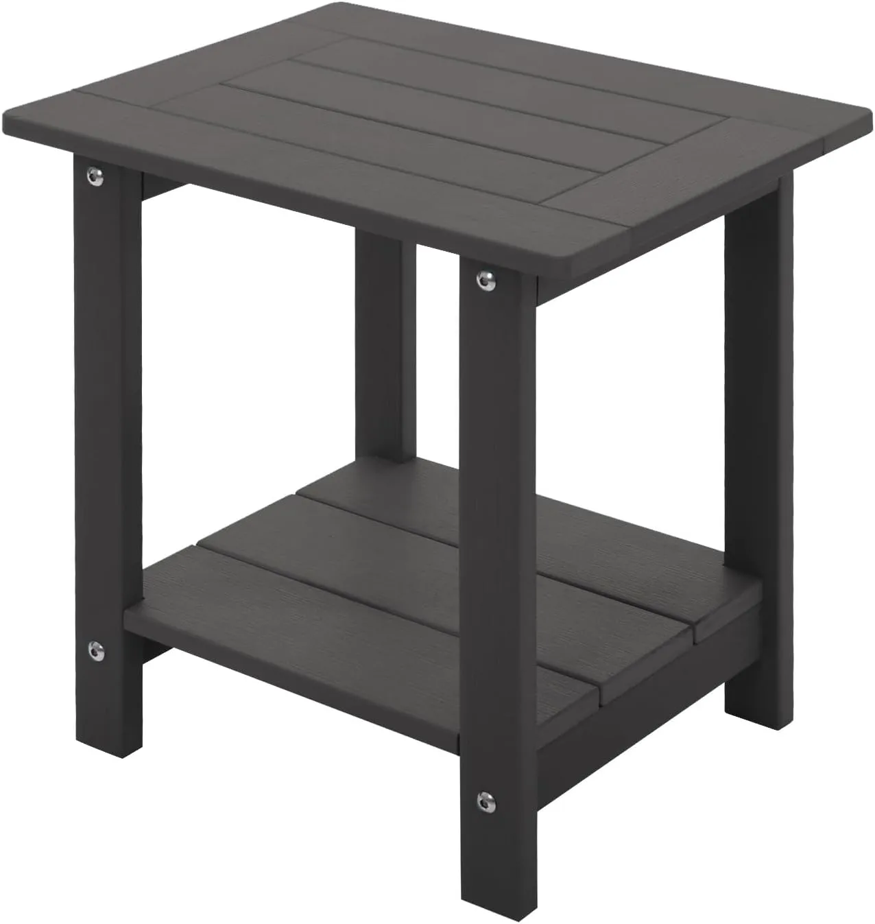 Double Adirondack Side Table Weather Resistant, Outdoor Rectangular End Table for Adirondack Chair, Dark Brown
