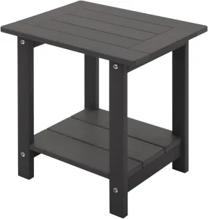 Double Adirondack Side Table Weather Resistant, Outdoor Rectangular End Table for Adirondack Chair, Dark Brown