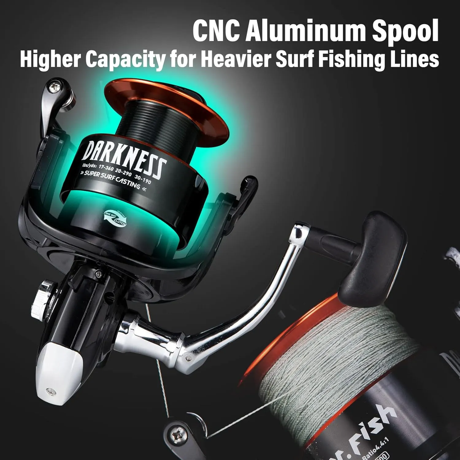 Dr.Fish Surf Fishing Rod and Reel Combo, Saltwater Fishing Combo, 12ft Surf Rod 8000/9000 Spinning Reel 9 1 BB, Offshore Gear Kit Pole Equipment Set