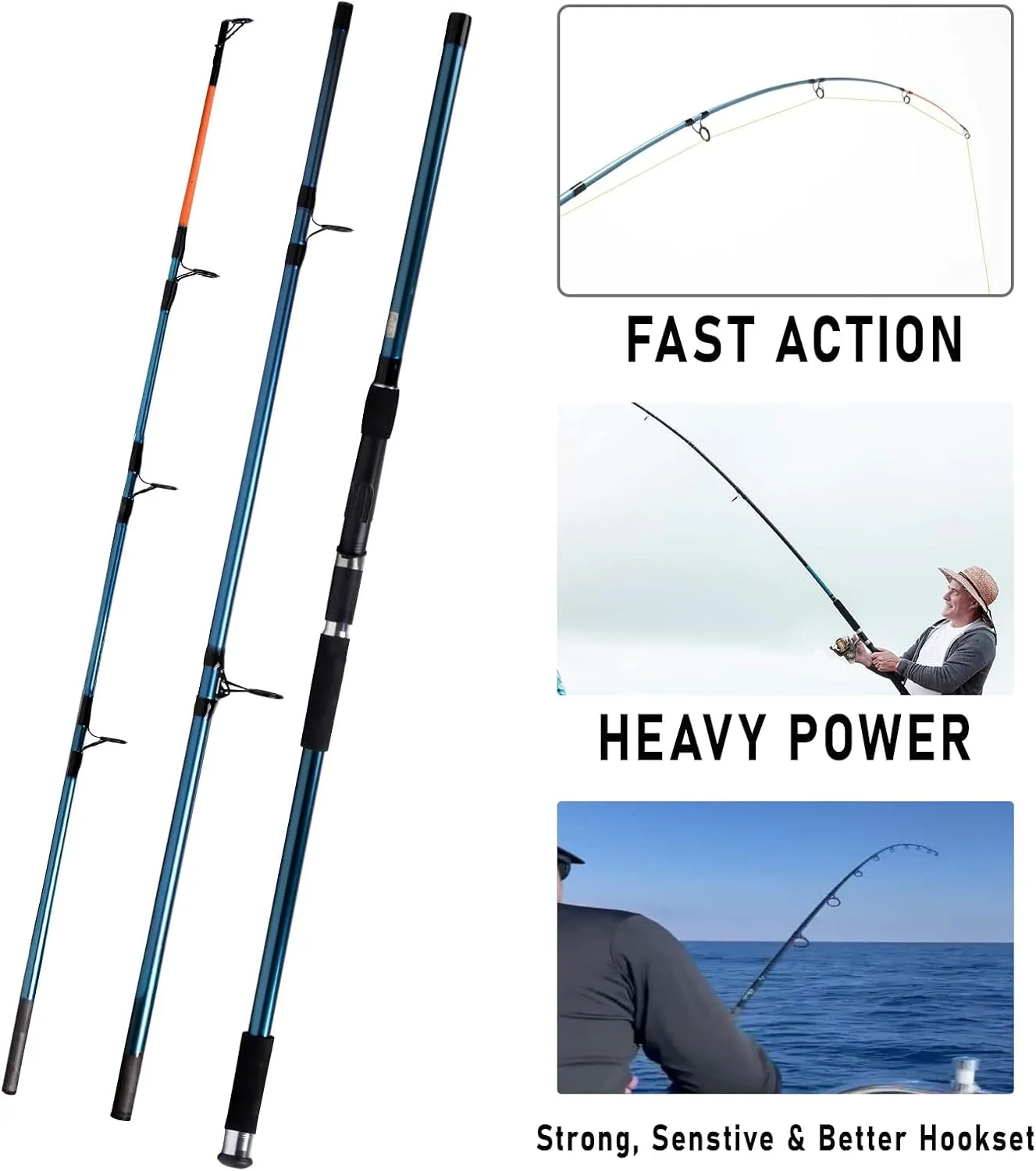 Dr.Fish Surf Fishing Rod and Reel Combo, Saltwater Fishing Combo, 12ft Surf Rod 8000/9000 Spinning Reel 9 1 BB, Offshore Gear Kit Pole Equipment Set