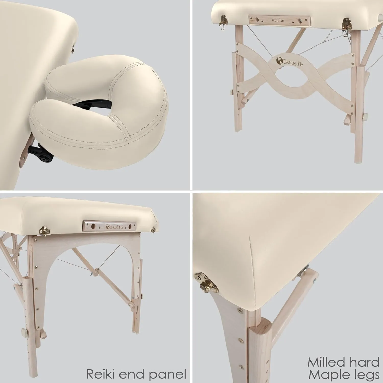EARTHLITE Portable Massage Table Package AVALON – Reiki Endplate, Premium Flex-Rest Face Cradle & Strata Cushion, Carry Case (30”x73”)