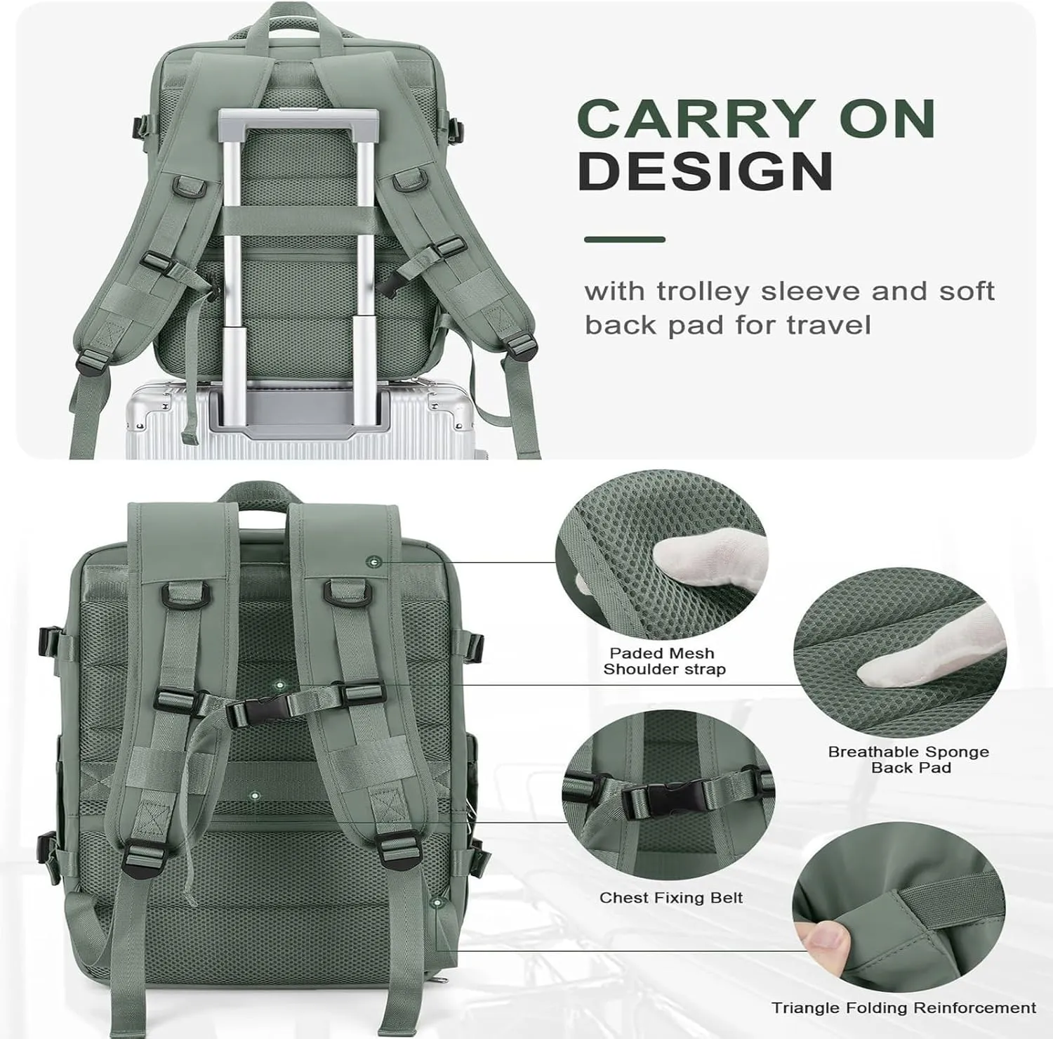 Easypacker Travel Backpack, Waterproof with Shoe Compartment & USB Hole, 180° Open and Expandable Design (Pink)