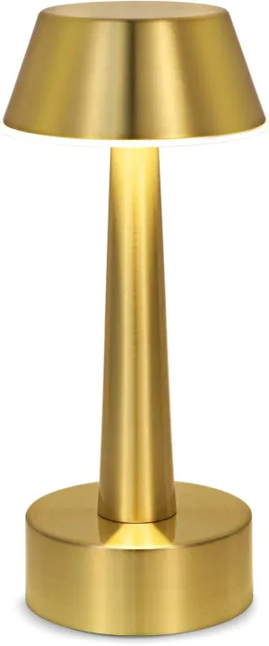 Egobasic Cordless Small Table Lamp, Gold Battery Operated Lamp for Restaurant Dinner Table, Rechargeable 3 Way Dimmable Light Touch Portable Mini Metal Lamp for Dining Room Patio Bar Outdoor Décor