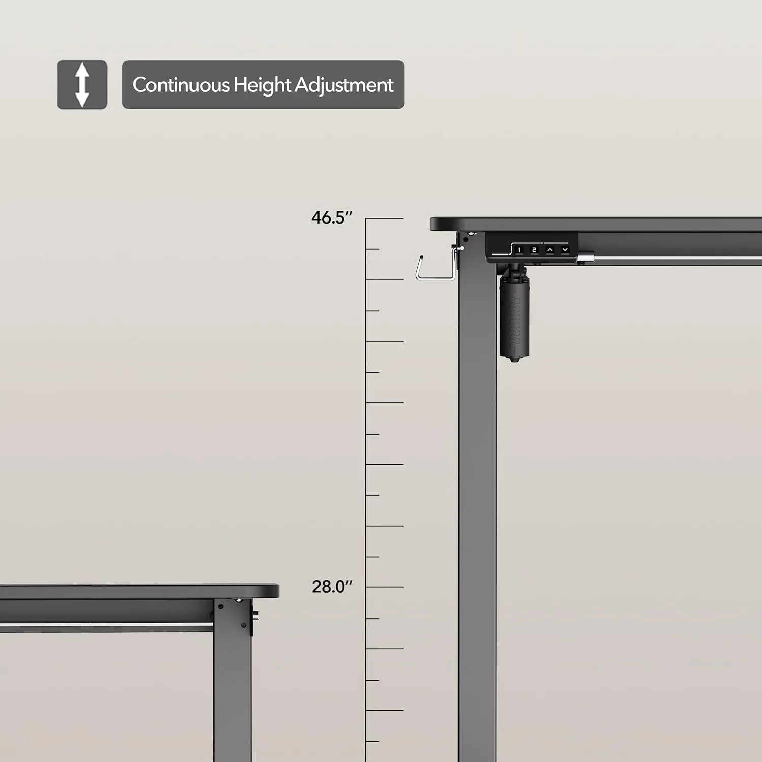 Electric Standing Desk Adjustable Height, 40x24 Inches Sit Stand up Desktop for Home Office, Ergonomic Rising Computer Table with Memory Preset, Black