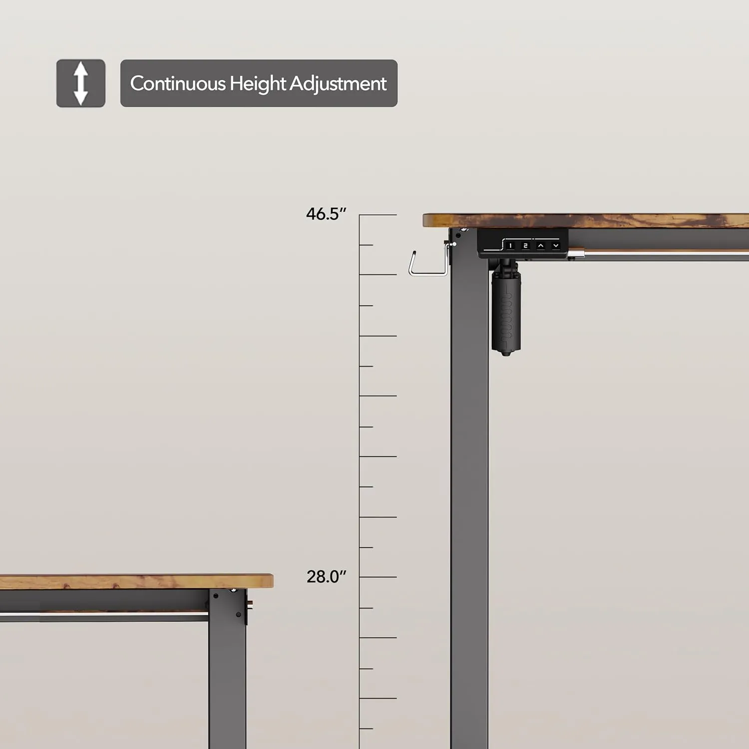 Electric Standing Desk Adjustable Height, 40x24 Inches Sit Stand up Desktop for Home Office, Ergonomic Rising Computer Table with Memory Preset, Rustic Brown