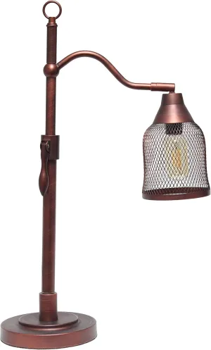 Elegant Designs LT1059-RDB Adjustable Table Lamp with Metal Netted Shade