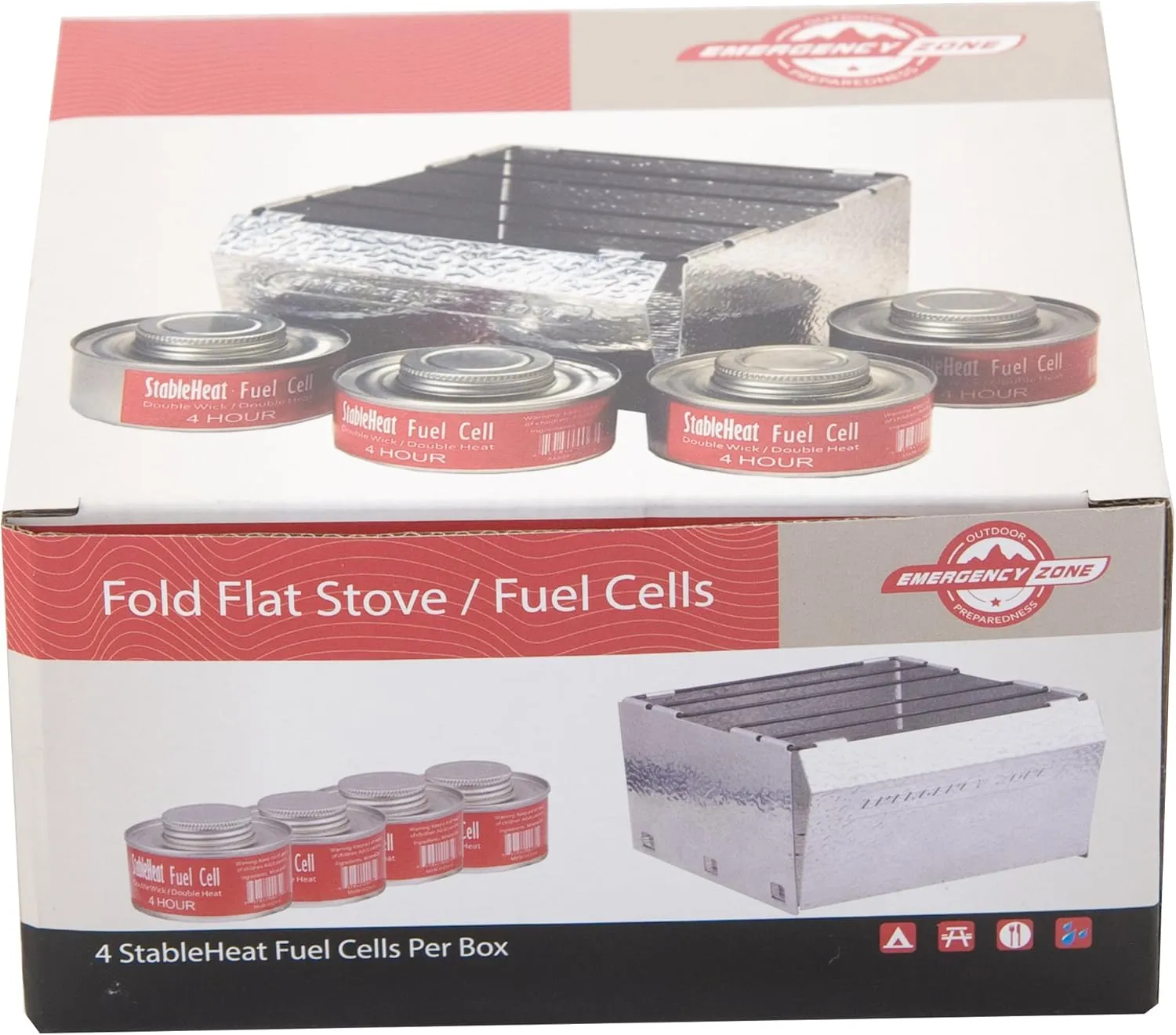 Emergency Zone Light-Weight Aluminum Folding Camp Stove with 16 Hours of Fuel, Also Fits Sterno Cans, Brand