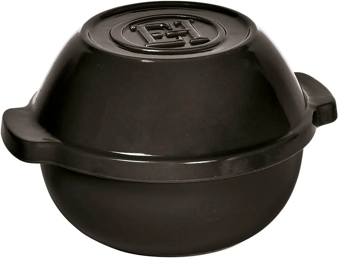 Emile Henry Ceramic Bread/Potato Cooker | Charcoal