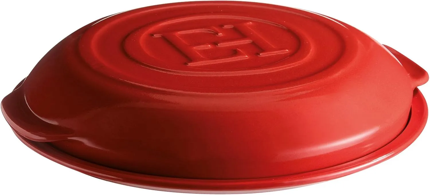 Emile Henry Tarte Tatin Set, Ceramic, Burgundy, 33x28x5.2 cm