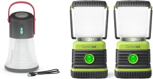 Energizer X1200 Rechargeable LED Lantern Bundle with 2-Pack 1000 Lumen LED Camping Lanterns, Water Resistant for Outdoor Adventures