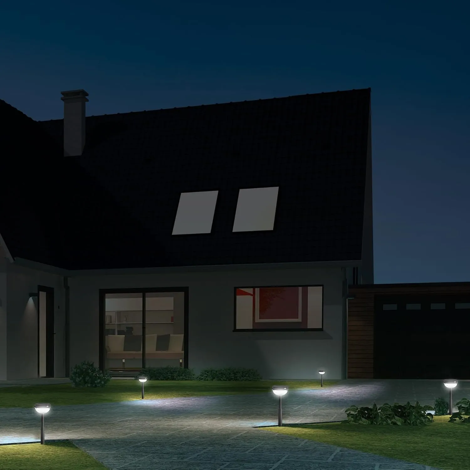 Ensenior 10-Pack Solar Lights Outdoor, Auto ON/Off 6500K LED Solar Garden Lights for Pathway, Yard, Patio, Walkway, Flower Bed, Waterproof, Energy-Efficient Landscape Lighting, Adjustable Height