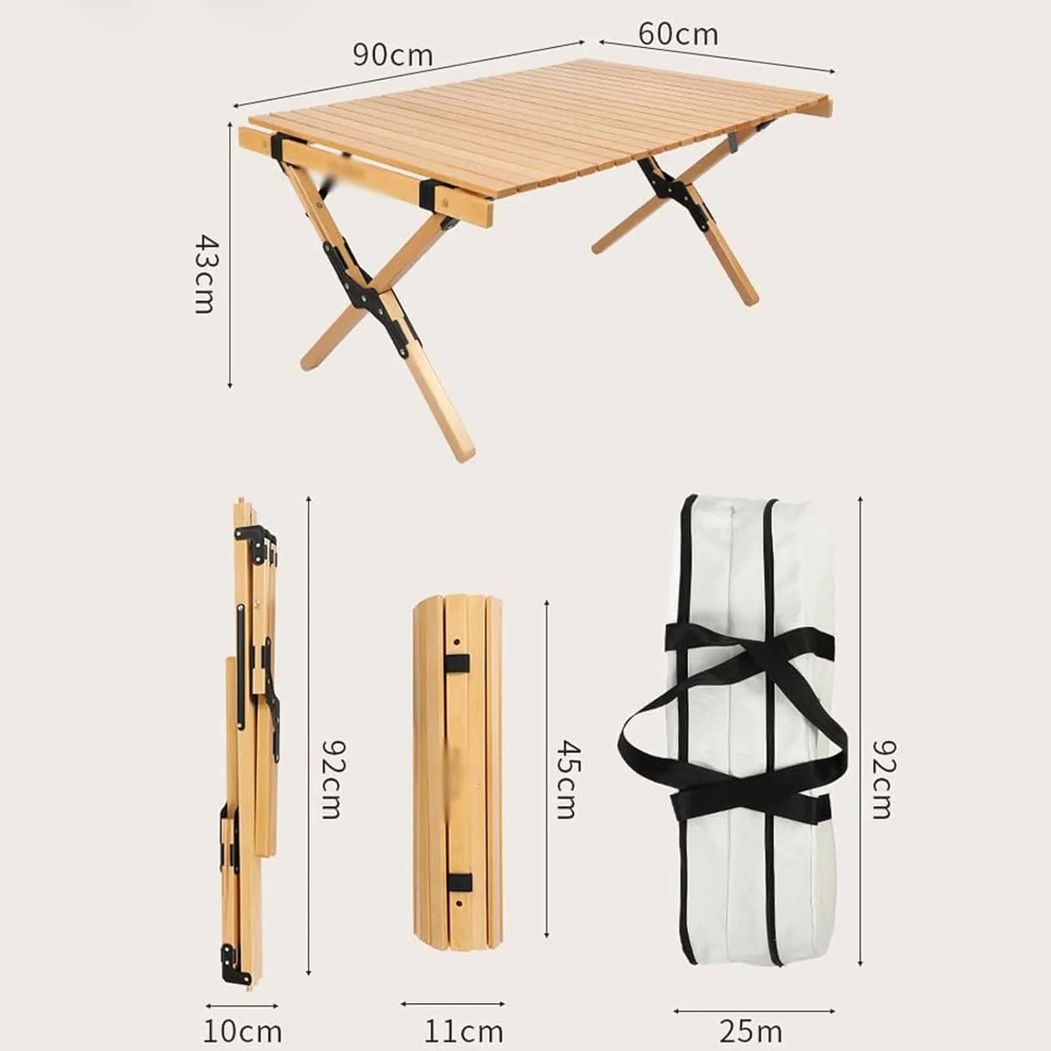 esmen Outdoor Folding Camping Table,Portable Roll Up Folding Table,Beach Table,Camping Picnic Table for Beach,Camping,Picnic,Travel