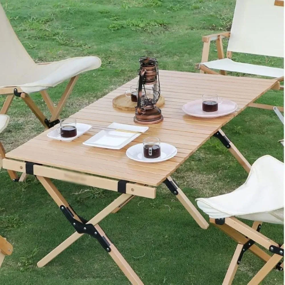 esmen Outdoor Folding Camping Table,Portable Roll Up Folding Table,Beach Table,Camping Picnic Table for Beach,Camping,Picnic,Travel