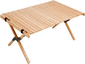 esmen Portable Folding Camping Table,Outdoor Roll Up Folding Table,Solid Wood Barbecue Picnic Table for Beach,Camping,Picnic,Travel