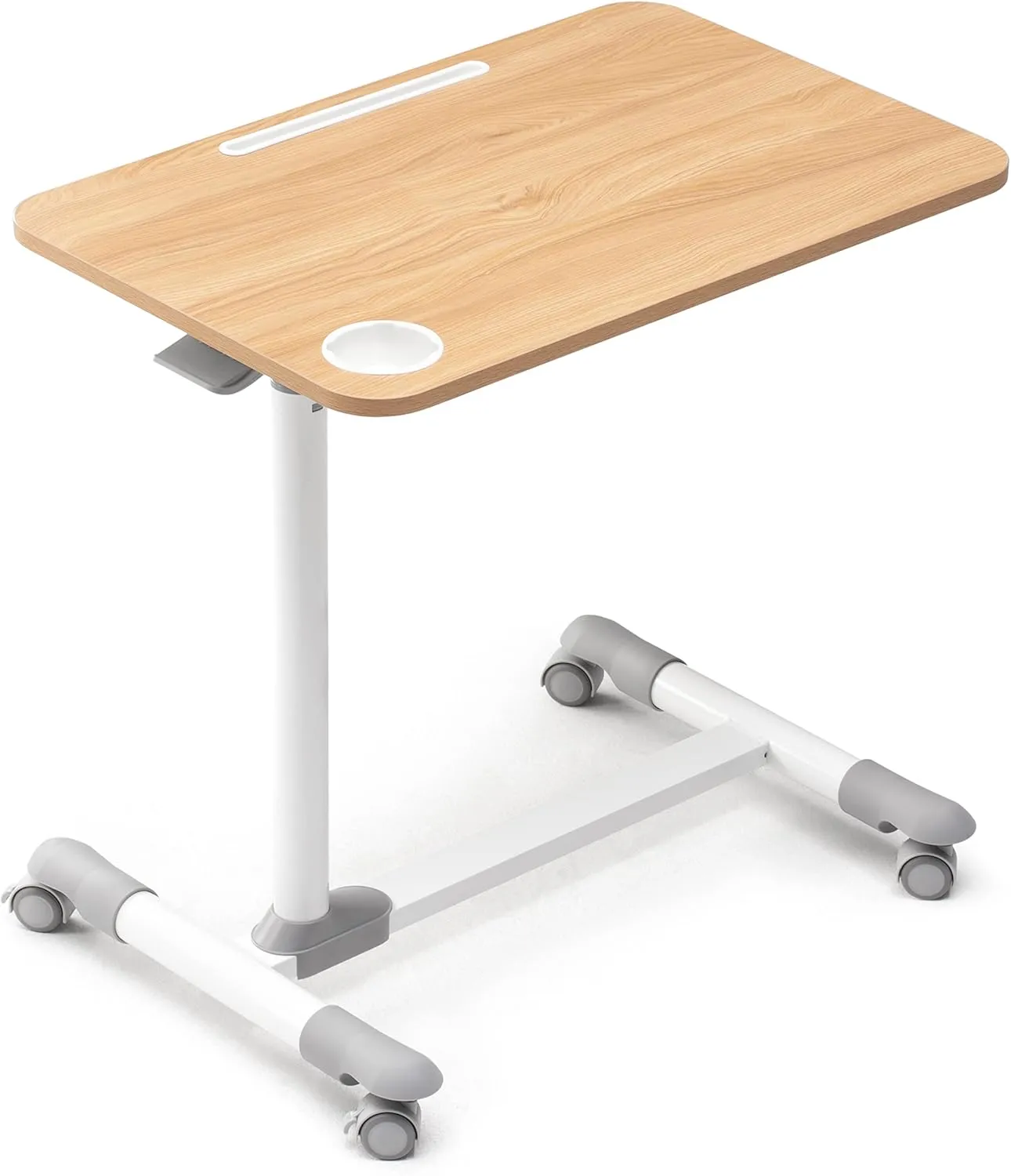 ETHU Overbed Table with Wheels, Rolling Tray Table, Hospital Bed Table, Adjustable Overbed Bedside Rolling Laptop Table