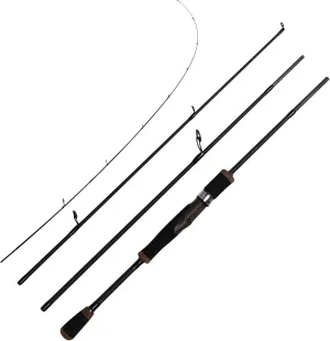 Eurasian Sports 30T Carbon Travel Spinning Rod - 4 Piece 6ft/7ft Portable Fishing Pole for Freshwater & Saltwater Bass, Trout, Ultra Light to Medium Light Fast Action SiC Guide Rings Rods with Case