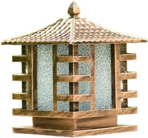 European Bronze Antique Victoria Glass Lantern Column Light American Retro E27 Aluminum Outdoor Waterproof Table Lamp Street Light Villa Garden Post Door Light Stadium (Color : Bronze_S)