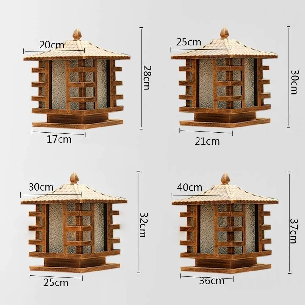 European Bronze Antique Victoria Glass Lantern Column Light American Retro E27 Aluminum Outdoor Waterproof Table Lamp Street Light Villa Garden Post Door Light Stadium (Color : Bronze_S)