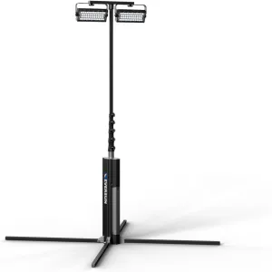 Eversun Apollo S Portable Lighting Tower for Events, Sports, Construction, Emergency Response | Up to 40,000 lumens | Up to 10hr Battery Life | 5-20ft Tall | AC & Battery Powered | Made in USA
