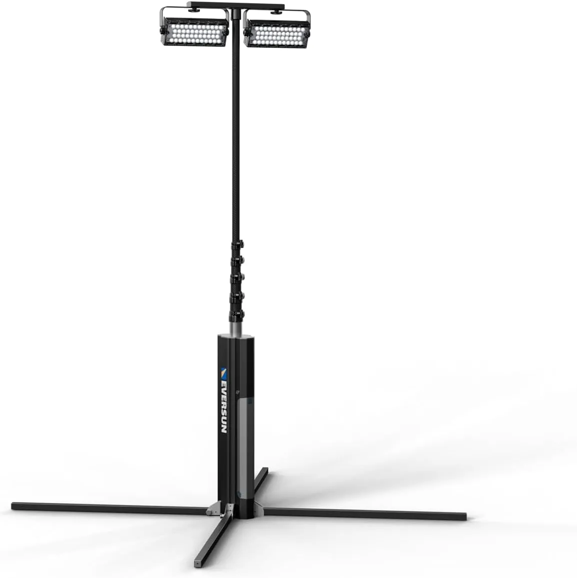 Eversun Apollo S Portable Lighting Tower for Events, Sports, Construction, Emergency Response | Up to 40,000 lumens | Up to 10hr Battery Life | 5-20ft Tall | AC & Battery Powered | Made in USA