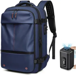Ezyvac Backpack, Vacuum Seal Backpack with Pump, Space Vac, 60L Expandable Vacuum Seal Compression Backpacks (Blue pump)