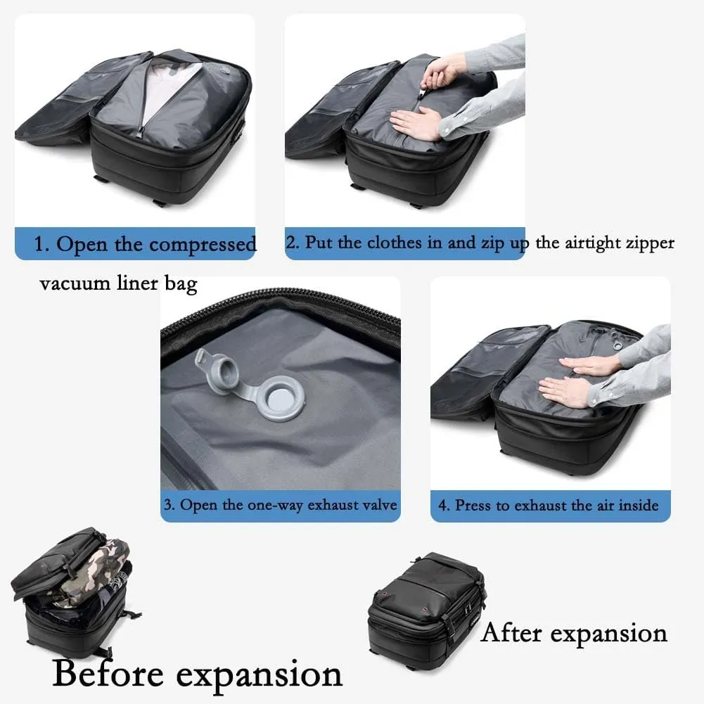 Ezyvac Backpack, Vacuum Seal Travel, Easyvacpac Backpack, 60L Expandable Vaccage Bag Water Resistant (Green, 19.3 * 12.6 * 6 in)