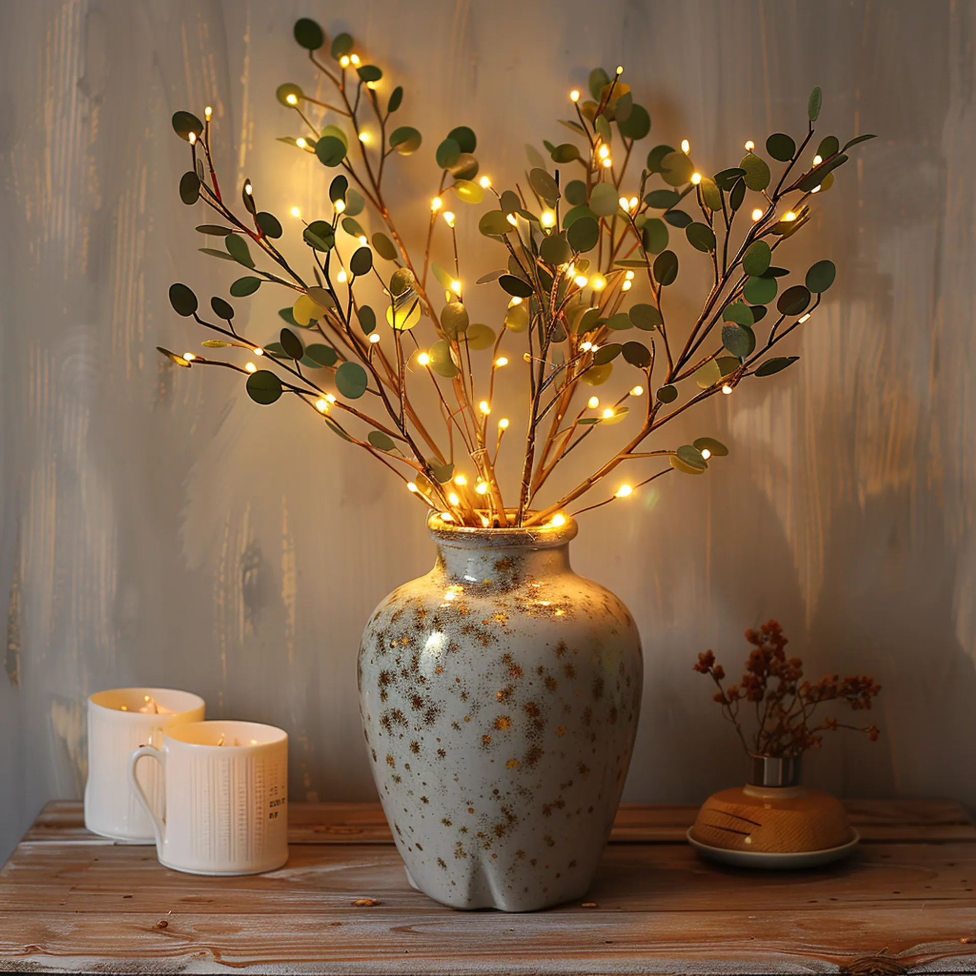 Fairy Light Olive Branch – Warm White LED Decorative Tree Lights (70cm)