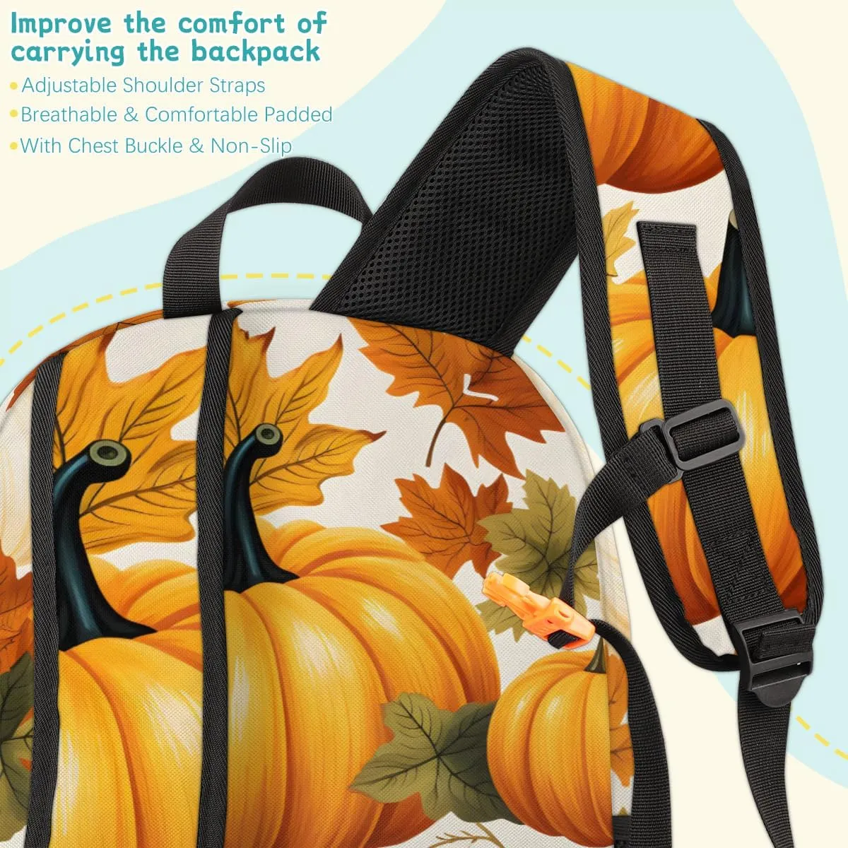 Fall Carry on Travel Backpack for Women Men Water resistant Lightweight Rucksack Backpack for Weekender Casual Work Hiking Pumpkins Maple Leaves