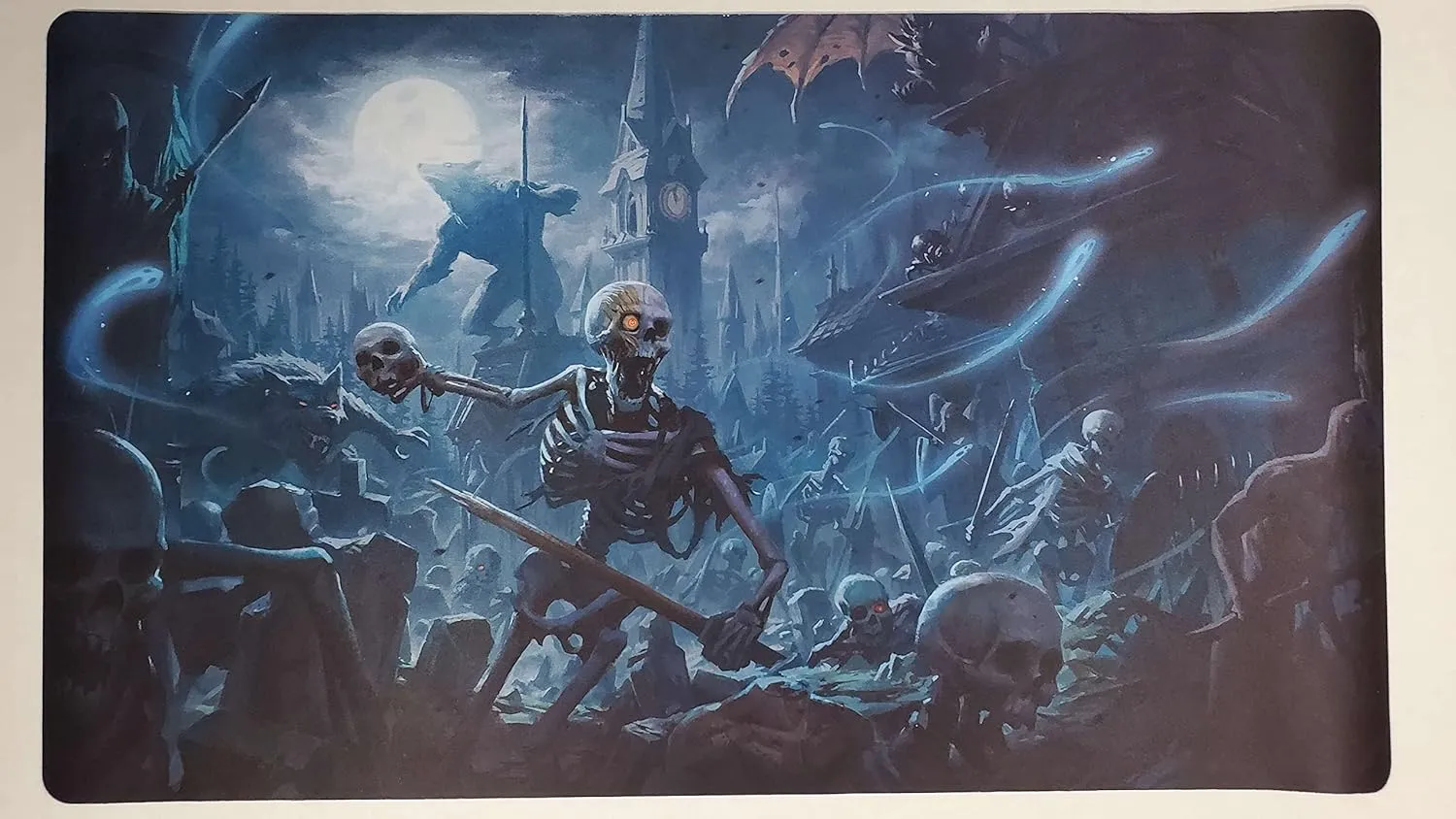 Fantasy North - The Midnight Hour - TCG Trading Card Game Playmat and Mouse Pad - 24 x 14 inches - Perfect for Magic MTG Commander Pokemon Yugioh and Other Card Games
