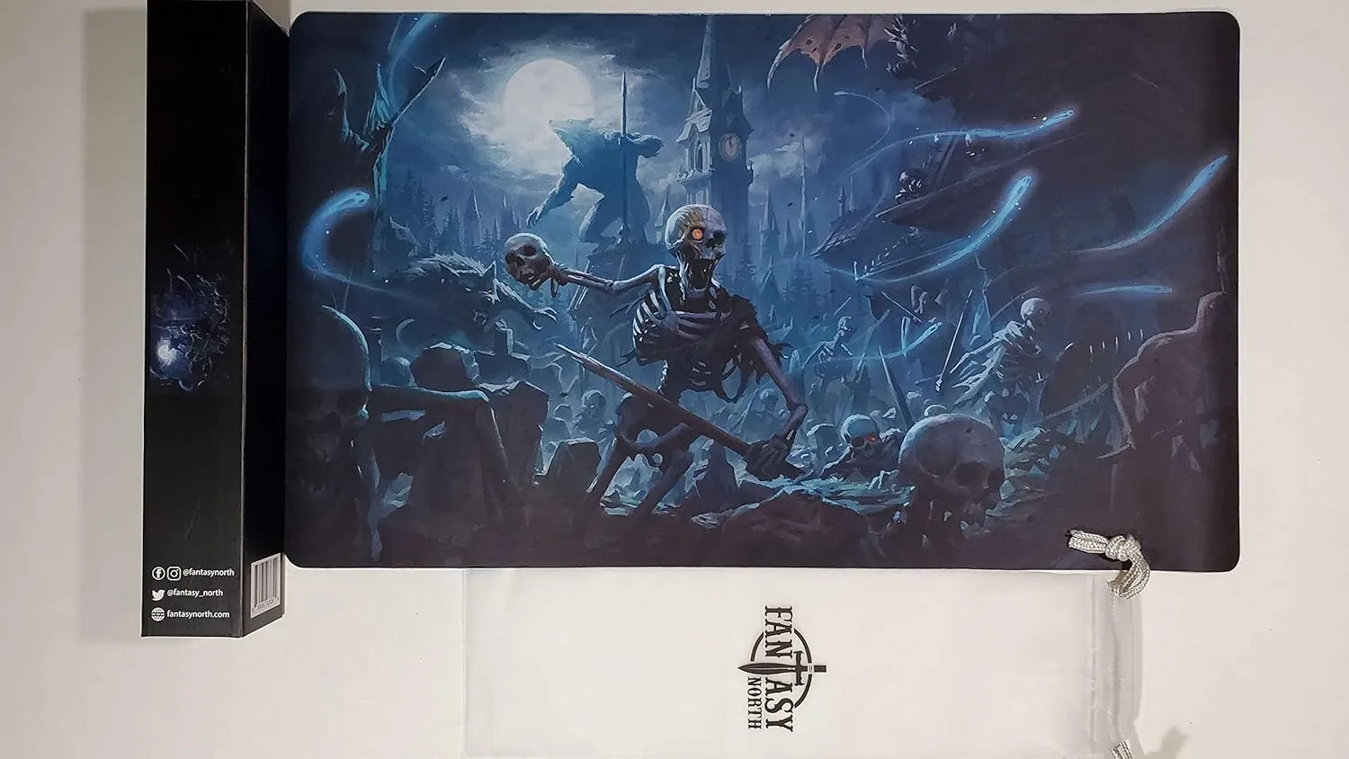 Fantasy North - The Midnight Hour - TCG Trading Card Game Playmat and Mouse Pad - 24 x 14 inches - Perfect for Magic MTG Commander Pokemon Yugioh and Other Card Games