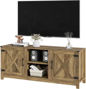 Farmhouse TV Stand for 65 Inch TV, 58" L*15.75" W*24" H Entertainment Center with Storage,Media Console Cabinets with Barn Door,TV Console Table for Living Room