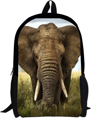 Fashion Boys School Bag Cute Large Stylish Lightweight Daypack Backpack Elephant