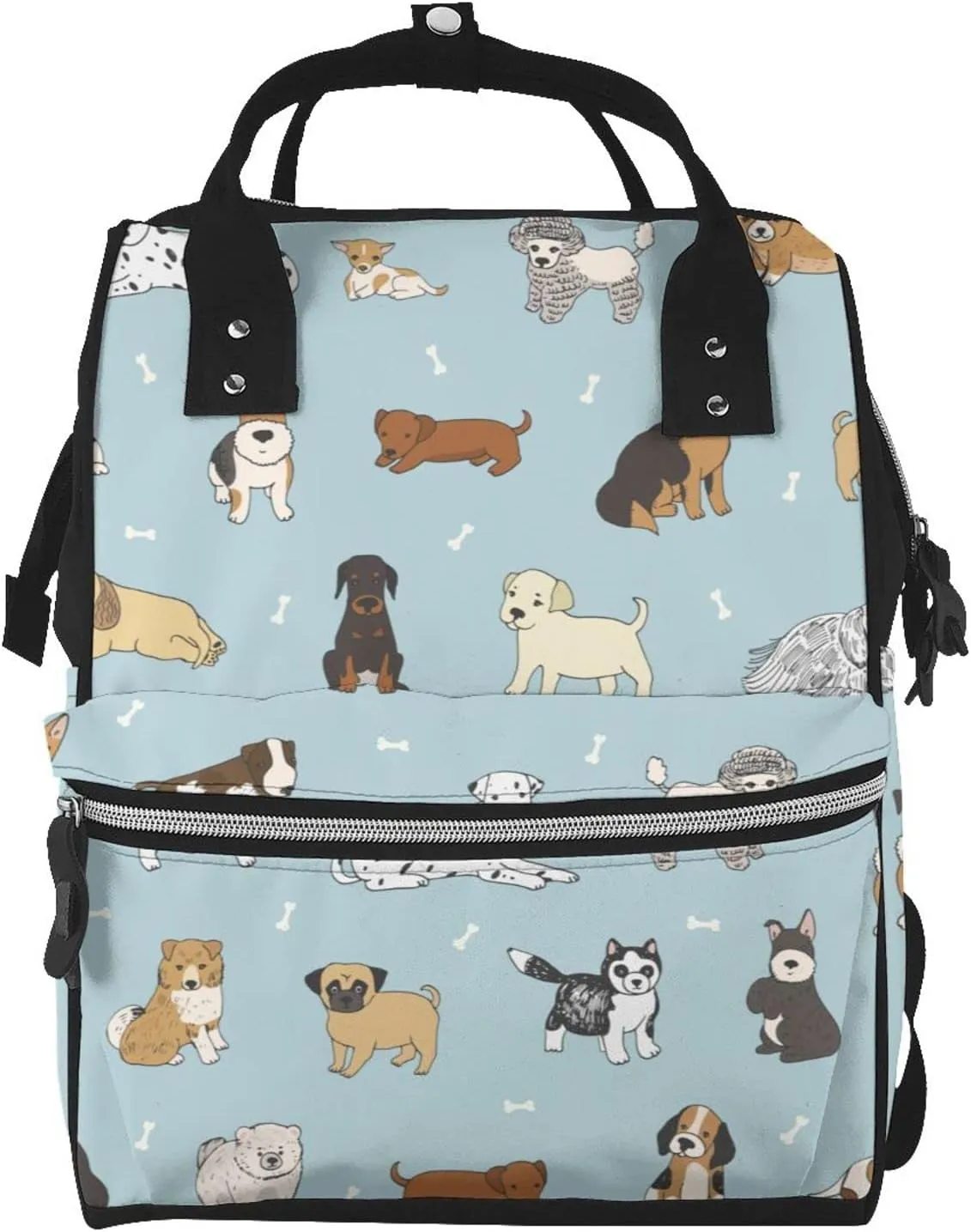 Fashion Diaper Bag Mummy Backpack Cartoon Doodle Puppy Dog Nappy Bag Large Capacity Baby Care Bags For Mom Dad