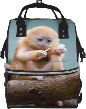 Fashion Diaper Bag Mummy Backpack Little Cute Monkey Portrait Nappy Bag Large Capacity Baby Care Bags For Mom Dad