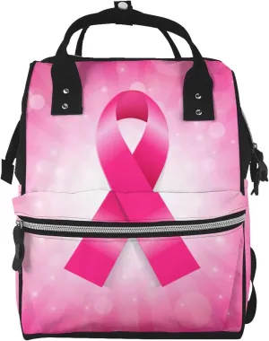 Fashion Diaper Bag Mummy Backpack Pink Breast Cancer Ribbon Nappy Bag Large Capacity Baby Care Bags For Mom Dad