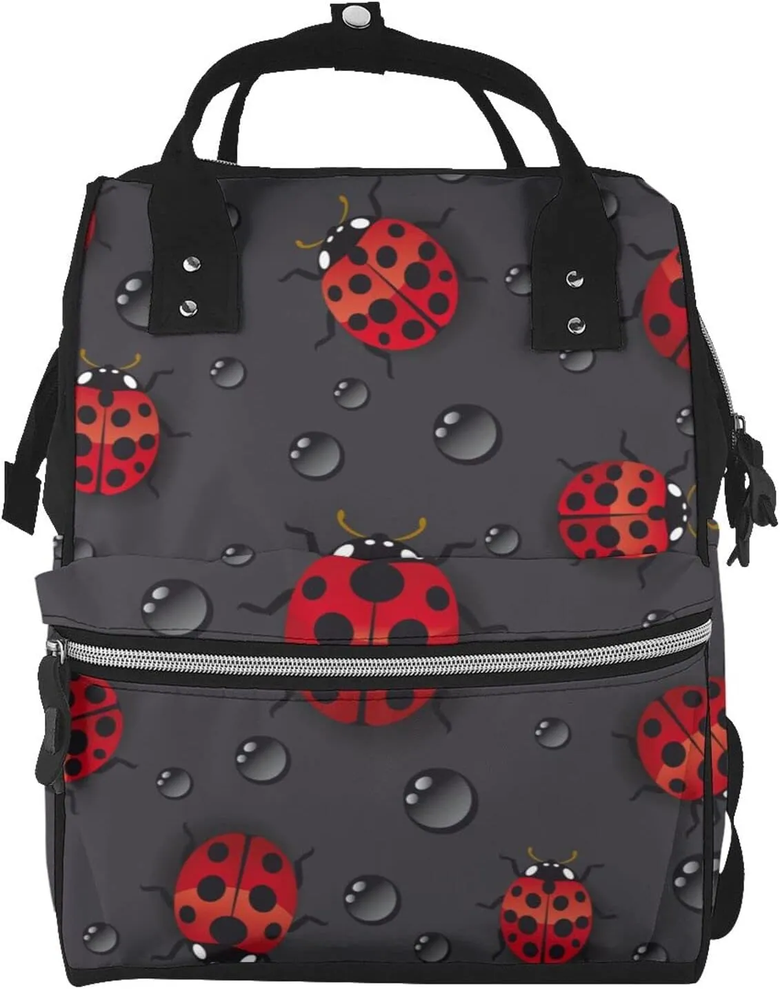 Fashion Diaper Bag Mummy Backpack Red Ladybugs Raindrops Nappy Bag Large Capacity Baby Care Bags For Mom Dad