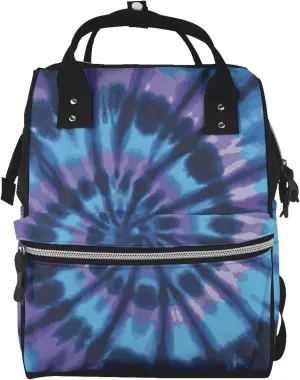 Fashion Diaper Bag Mummy Backpack Tie Dye Blue Nappy Bag Large Capacity Baby Care Bags For Mom Dad