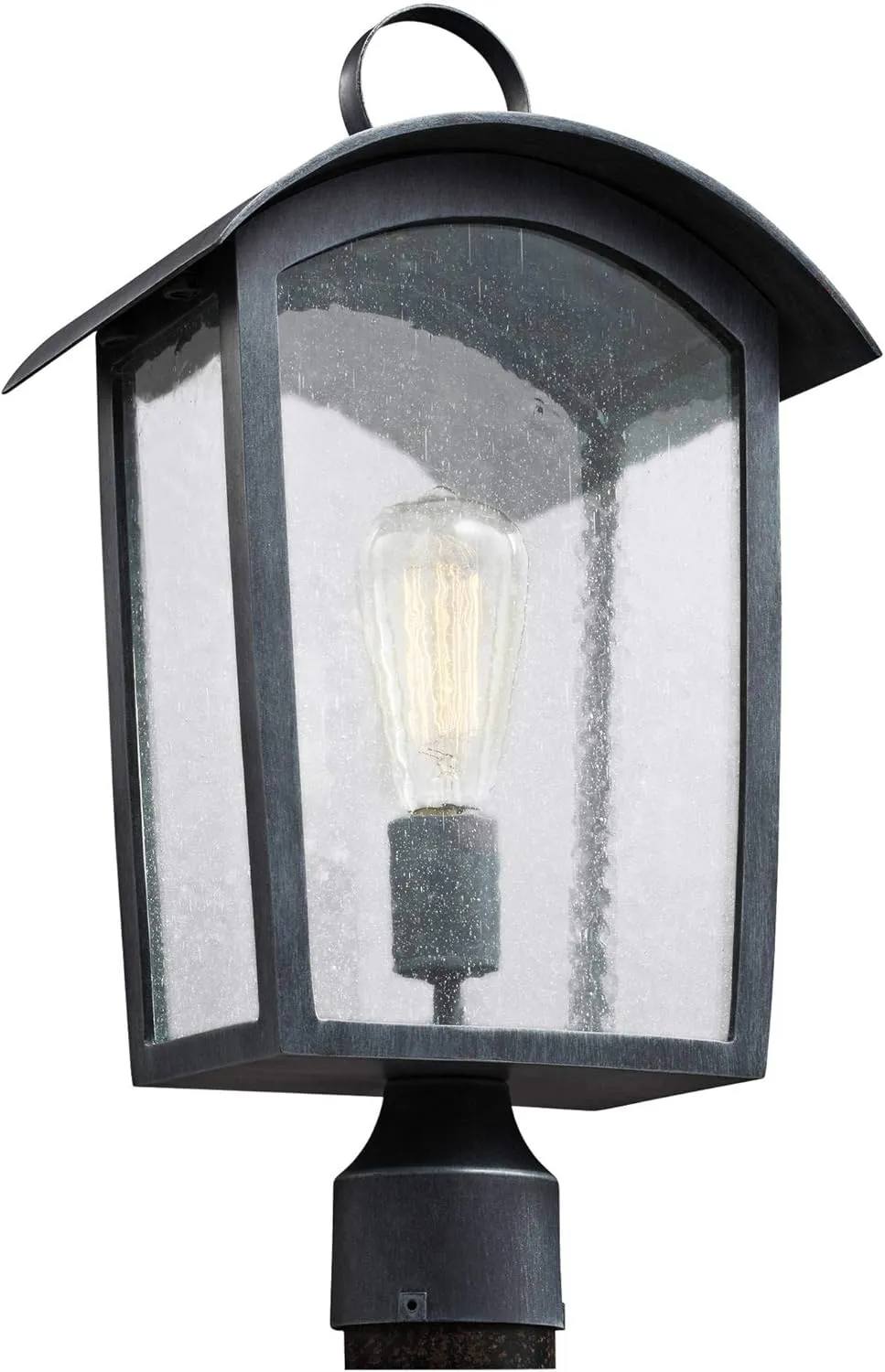 Feiss OL13307ABLK Hodges StoneStrong Coastal Outdoor Post Lighting, 1-Light, 60 Watt, Black (11"W x 20"H)
