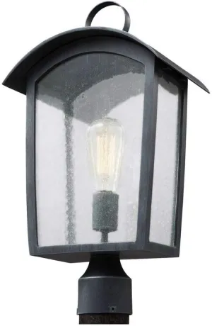 Feiss OL13307ABLK Hodges StoneStrong Coastal Outdoor Post Lighting, 1-Light, 60 Watt, Black (11"W x 20"H)