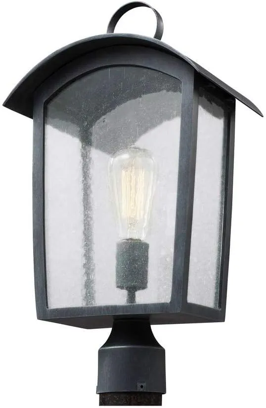Feiss OL13307ABLK Hodges StoneStrong Coastal Outdoor Post Lighting, 1-Light, 60 Watt, Black (11"W x 20"H)