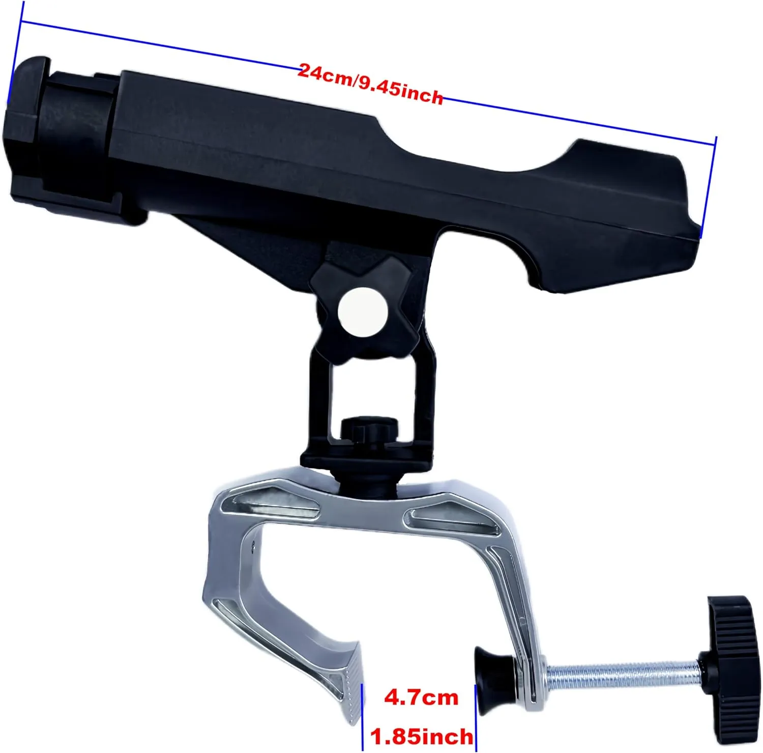 Fishing Boat Rods Holder with Large Clamp Opening 360 Degree Adjustable Fishing Rod Racks Folding Holder
