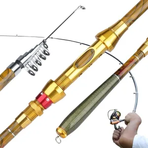 Fishing Pole 1.8-3.6M Telescopic Fishing Rod M Power Carbon Fiber Pole Travel Rod Carp Fishing Tackle Fishing Rod
