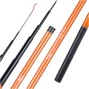 Fishing Pole Carp Fishing Rod Hard Carbon Fiber Portable Ultra Light Telescopic Pole Max Drag 5Kg Fishing Tools Fishing Rod (Color : Orange, Size : 5.4m)