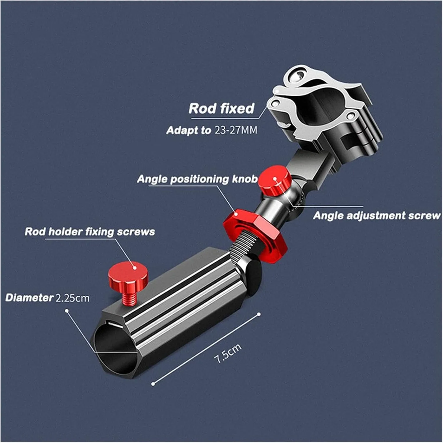 Fishing Pole Holder Adjustable Fishing Rod Holder Aluminum Magnesium Alloy 360 Degree Snap Fixed Fish Chair Rod Rack Fishing Accessories Fishing Rod Storage Rack (Color : 1)