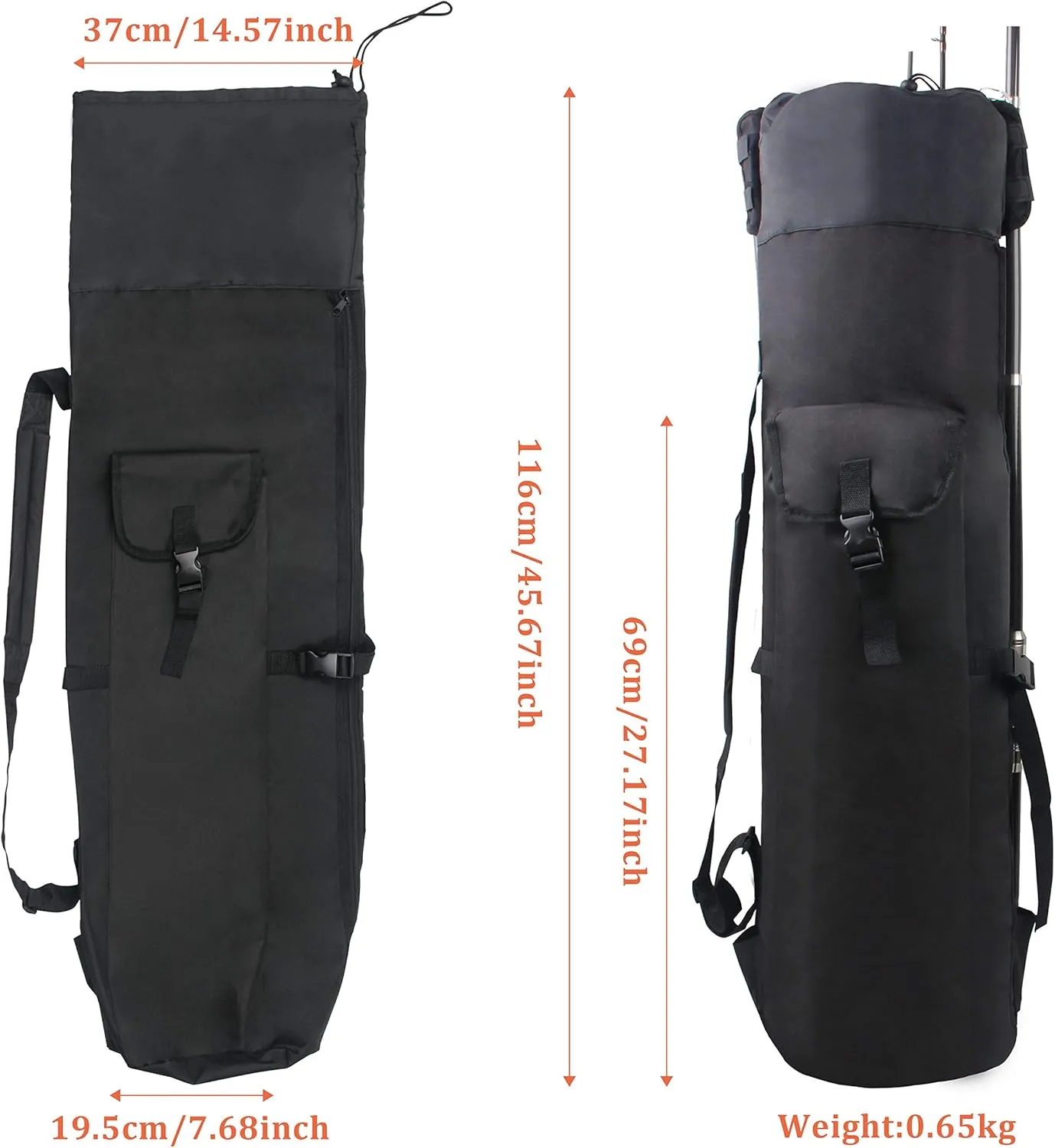 Fishing Pole Rod Holder Bags, Fishing Organizer Case Carrier Reel Pole Storage Bags Waterproof Fishing Gear Organizer Travel Carry Bags