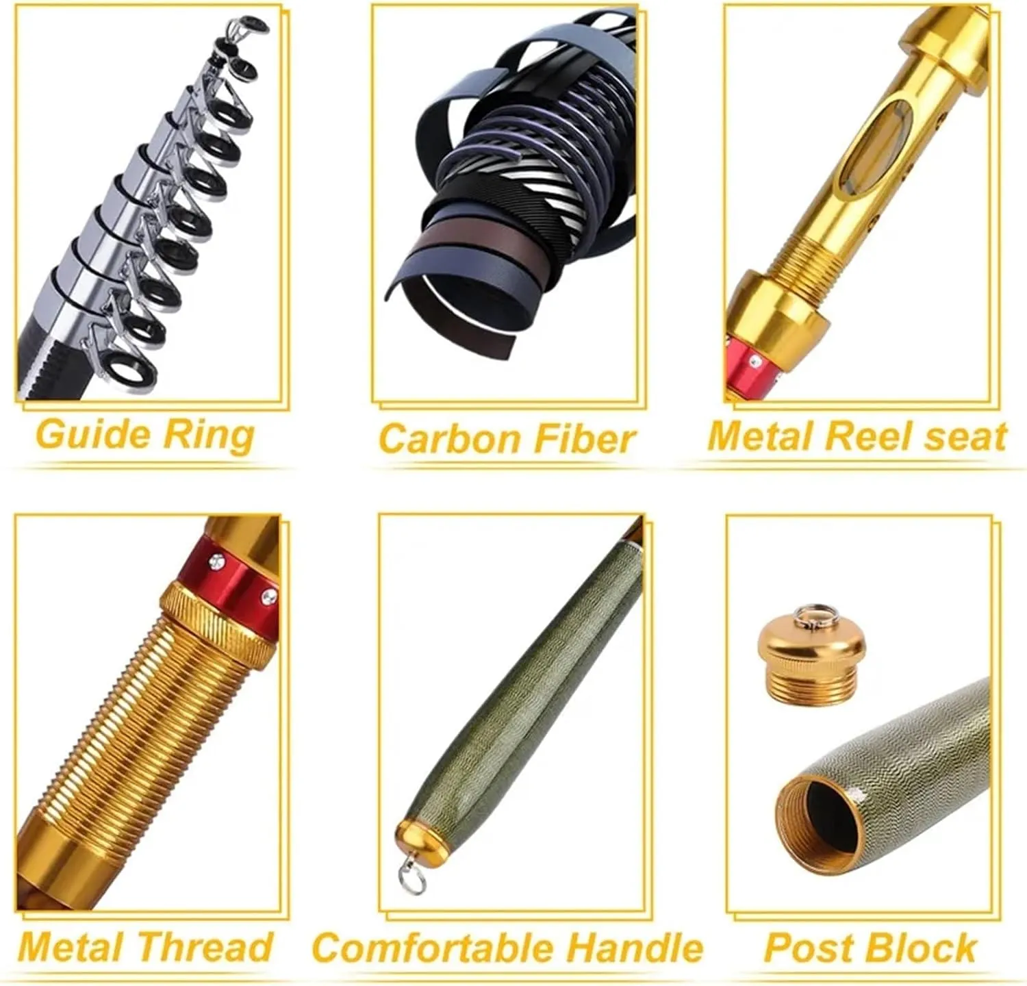 Fishing Rod 1.8-3.6M Telescopic Fishing Rod M Power Carbon Fiber Pole Travel Rod Carp Fishing Tackle Fishing Pole for Sea Saltwater Freshwater