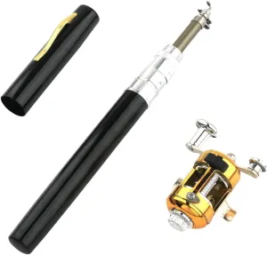 Fishing Rod and Reel Combos Mini Pen Fishing Pole Kit Telescopic Fishing Rod Spinning Reel Combo Kit for Fishing Beginner and Angler