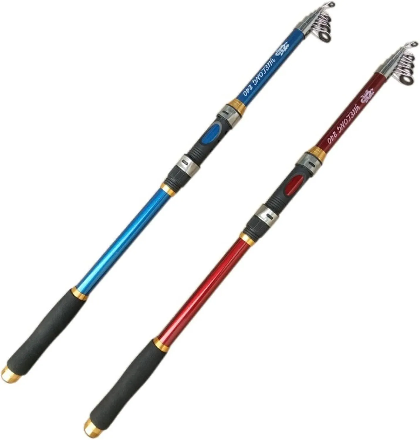 Fishing Rod Carbon Fiber Fishing Rod 2.1M -3.6M Carp Fishing Rod Feeder Light Hard Telescopic Fishing Rod Fishing Pole Holders Fishing Pole Kit(Blue,2.4 m)