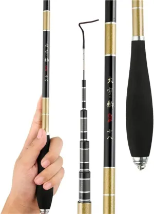Fishing Rods, Carbon Fiber Telescopic Fishing Rod 3.6M-5.4M Ultra-Light Freshwater Pole Fishing Tackle
